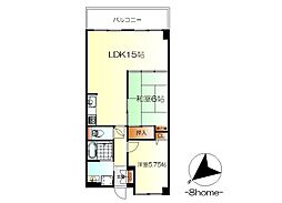 リバティスクエアKURE 10階2LDKの間取り