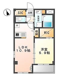 リユニオン 1階1LDKの間取り