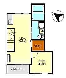 Prive広 2階1LDKの間取り