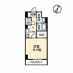 メゾン呉駅前 8階1Kの間取り