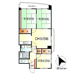 パークスエヒロ 3DKの間取図画像