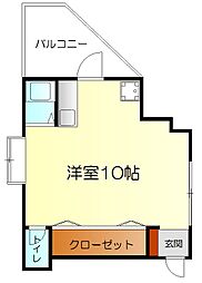 ラフォーレ2 ワンルームの間取図画像