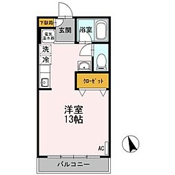 脇コーポ徳丸 ワンルームの間取図画像