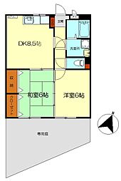 ベルデコート 2DKの間取図画像