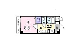 ミニョン中央 1Kの間取図画像