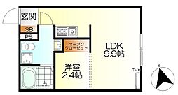 Mテラス吉浦新町1丁目 1LDKの間取図画像