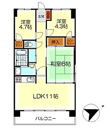 エステート 3LDKの間取図画像