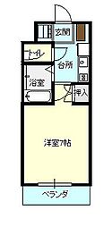 フルリール松浦 5階1Kの間取り