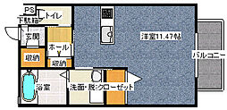 シャーメゾン笹村 ワンルームの間取図画像