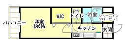 マンション福山 1Kの間取図画像
