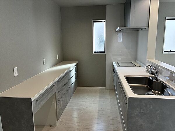 シャワー水栓、IＨヒーター、食器洗い乾燥機、カップボードロータイプ設置済です！