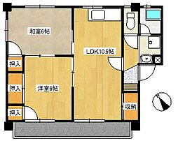 植田ビル 2LDKの間取図画像