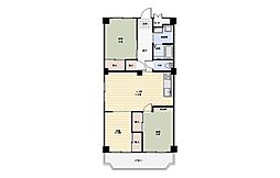 広島電鉄1系統 県病院前駅 徒歩1分の賃貸マンション 13階3LDKの間取り