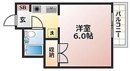 本多ビル 1Kの間取図画像