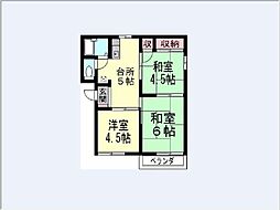 コーポまるたに 3DKの間取図画像