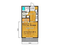 セントラル東尾道 ワンルームの間取図画像