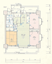 サンシティ三原 3LDKの間取図画像