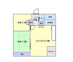 あをいビル 2LDKの間取図画像