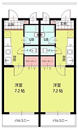 コーポ101 3階1Kの間取り