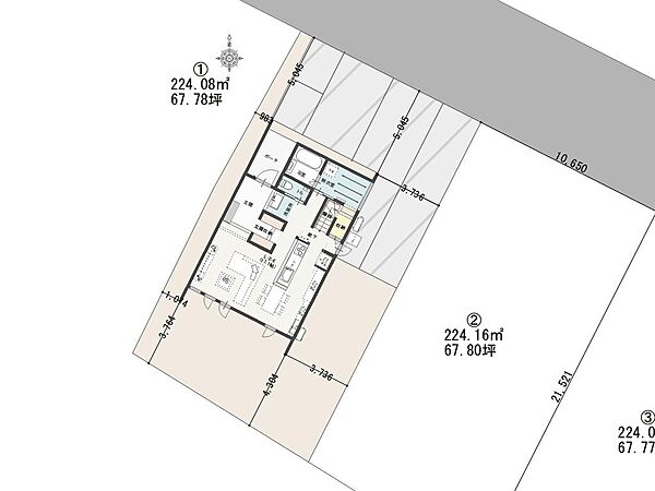 区画(1)に建築イメージ例