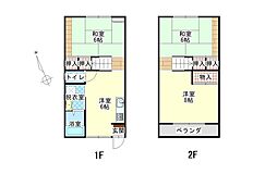 JR福塩線 高木駅 徒歩5分の賃貸アパート 1階3DKの間取り