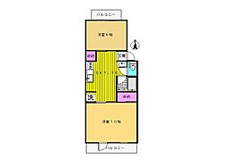 福山ロイヤルハイツ 2DKの間取図画像