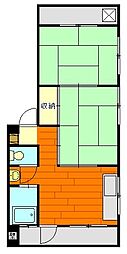 仲野第2ビル 2DKの間取図画像