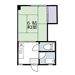 第一田万里ビル 1Kの間取図画像