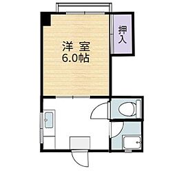 第一田万里ビル 1Kの間取図画像