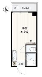 スカイハイツ3号 ワンルームの間取図画像