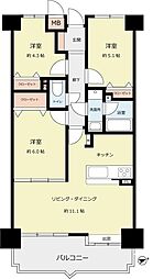 江波ロジュマン舟入通り 3LDKの間取図画像