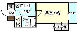 EPOCH21 1Kの間取図画像