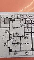 セゾン平成 2階2DKの間取り