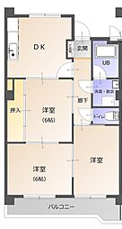第11藤田ビル 3DKの間取図画像