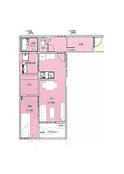 三原市宮浦3丁目アパート 1LDKの間取図画像