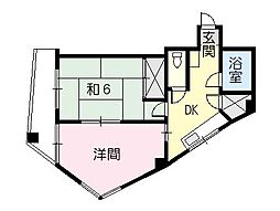 平石ビル 2DKの間取図画像