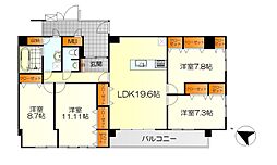 パブリコーポ鴎橋 4LDKの間取図画像