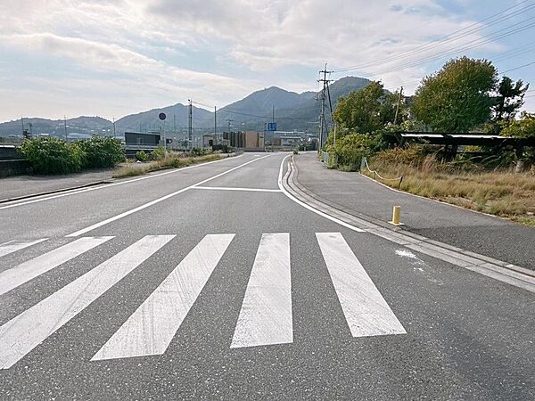 広く見通しの良い前面道路です。公共交通機関の利用にも便利です。