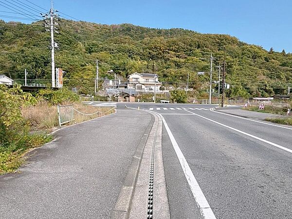 広く見通しの良い前面道路です。