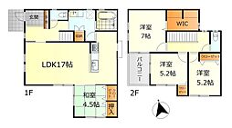 呉市宮原13丁目　中古戸建 4LDKの間取り