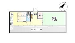 鷹の橋プリンスマンション 1Kの間取図画像