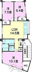 KM麻生ビル 3LDKの間取図画像