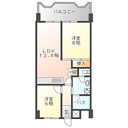 サンセラ西マンション 2LDKの間取図画像