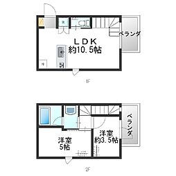 真嘉比AP 2LDKの間取図画像