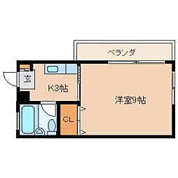 ドエルエステート 1Kの間取図画像