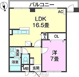 CastleView 1LDKの間取図画像