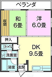 アーバンハイム 2DKの間取図画像