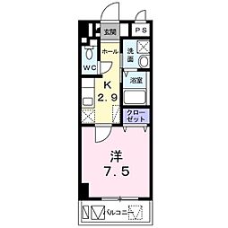ミニヨンアビタシオン久米 1Kの間取図画像