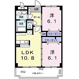 フローレンスガーデン 2LDKの間取図画像