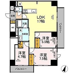 サンレジデンス泊 3LDKの間取図画像